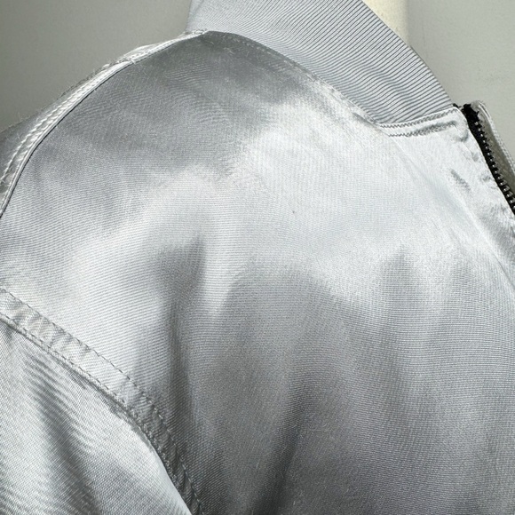 ELIZABETH & JAMES Royan Silver Bomber Jacket size S - Picture 14 of 16